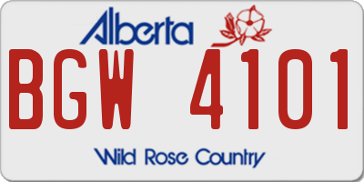 AB license plate BGW4101