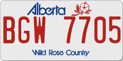 AB license plate BGW7705