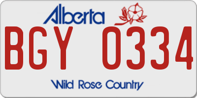 AB license plate BGY0334