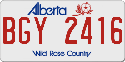 AB license plate BGY2416