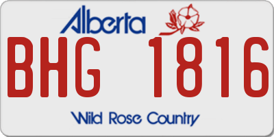 AB license plate BHG1816