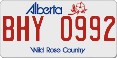 AB license plate BHY0992