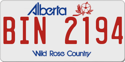 AB license plate BIN2194