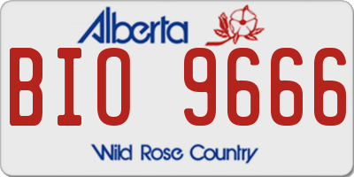 AB license plate BIO9666
