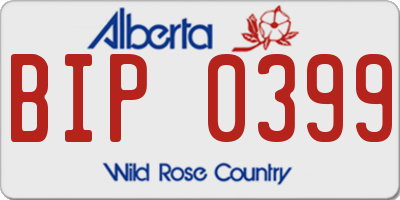 AB license plate BIP0399
