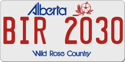 AB license plate BIR2030