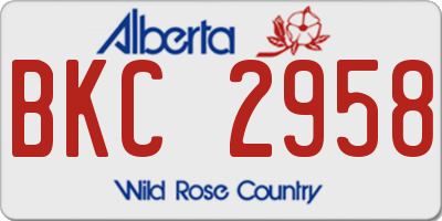 AB license plate BKC2958