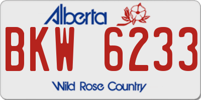 AB license plate BKW6233
