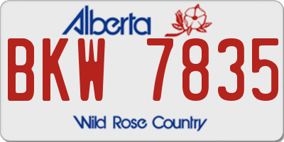 AB license plate BKW7835