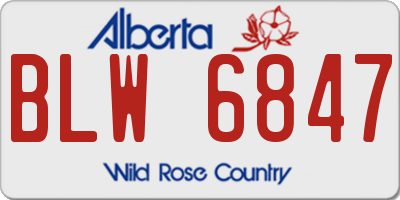 AB license plate BLW6847
