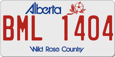 AB license plate BML1404