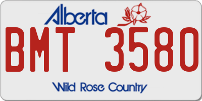 AB license plate BMT3580