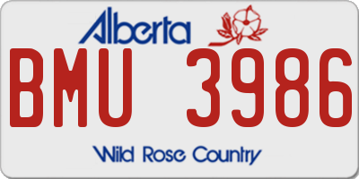AB license plate BMU3986