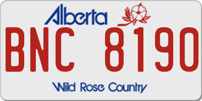 AB license plate BNC8190