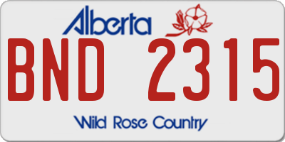 AB license plate BND2315