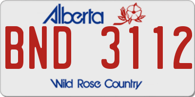 AB license plate BND3112