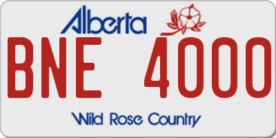 AB license plate BNE4000
