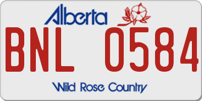 AB license plate BNL0584