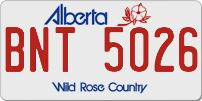AB license plate BNT5026