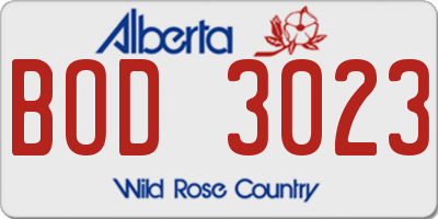 AB license plate BOD3023
