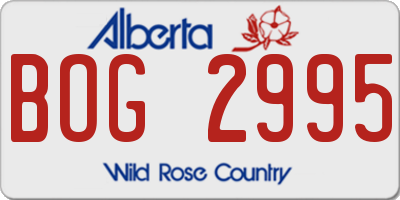 AB license plate BOG2995