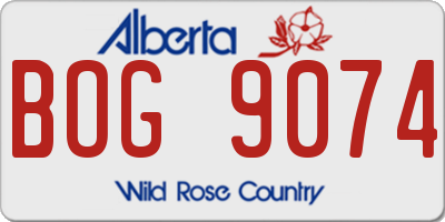 AB license plate BOG9074