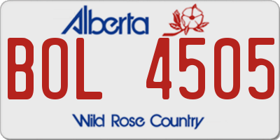 AB license plate BOL4505