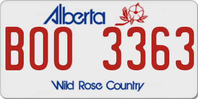 AB license plate BOO3363