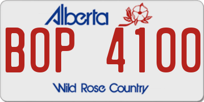 AB license plate BOP4100