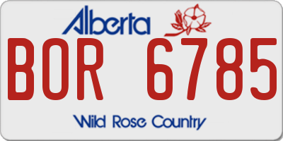 AB license plate BOR6785