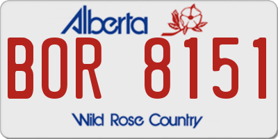 AB license plate BOR8151