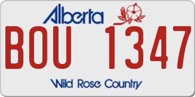 AB license plate BOU1347