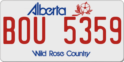 AB license plate BOU5359