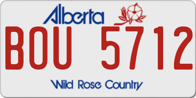 AB license plate BOU5712