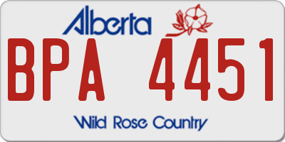 AB license plate BPA4451