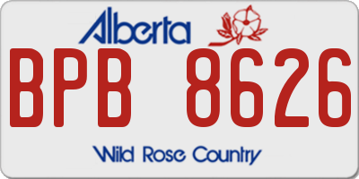 AB license plate BPB8626