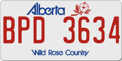 AB license plate BPD3634