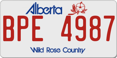 AB license plate BPE4987