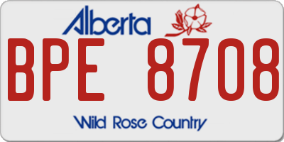 AB license plate BPE8708