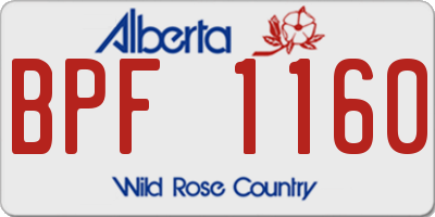 AB license plate BPF1160