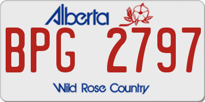 AB license plate BPG2797