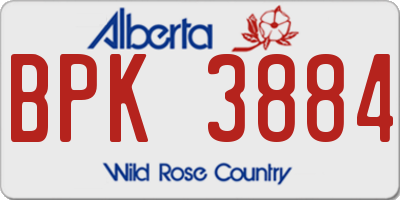 AB license plate BPK3884