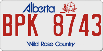AB license plate BPK8743