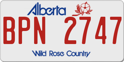AB license plate BPN2747