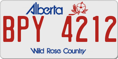 AB license plate BPY4212