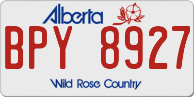 AB license plate BPY8927