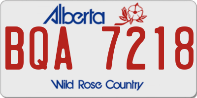 AB license plate BQA7218