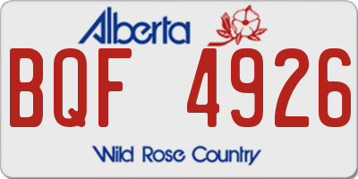 AB license plate BQF4926