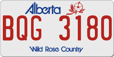 AB license plate BQG3180