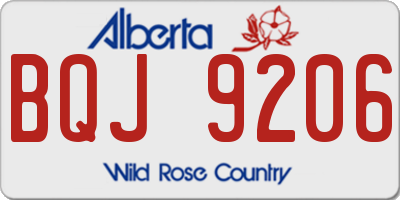 AB license plate BQJ9206
